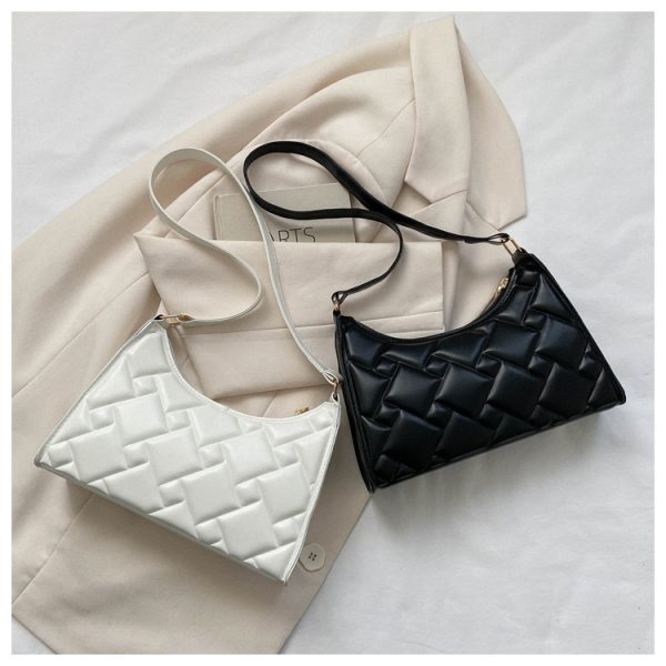 Solid color simple temperament shoulder bag female western-style underarm bag fashion small bag female bag