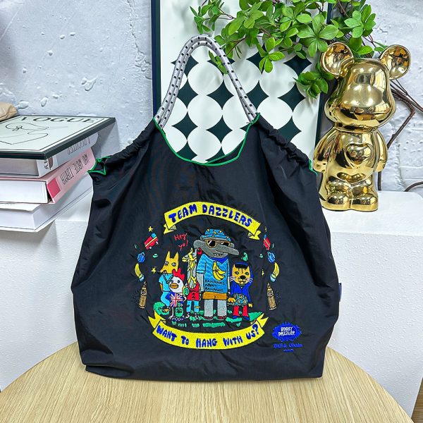 Environmental protection embroidered shopping bag nylon cloth flower portable niche fashion shopping bag can be customized. - Image 6