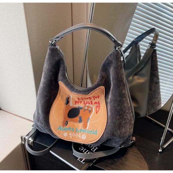 Cute cartoon multi-purpose tote bag women's fashion high-quality western-style large-capacity shoulder bag - Image 3