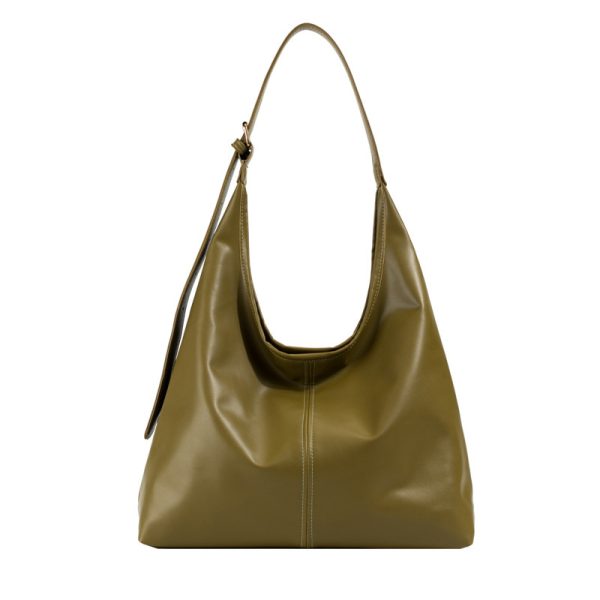 Large capacity handbag tote bag PU commuter retro high shoulder bag underarm bag - Image 3